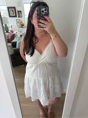 Velzera Boho White Eyelet Mini Dress